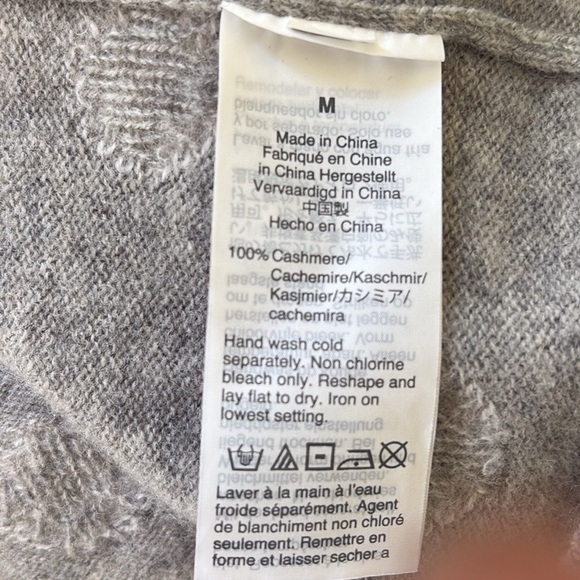 J. Crew Heather Gray Cashmere Navy Bow Detail Polka Dot Crewneck Sweater - M - Picture 12 of 14